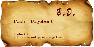 Baahr Dagobert névjegykártya